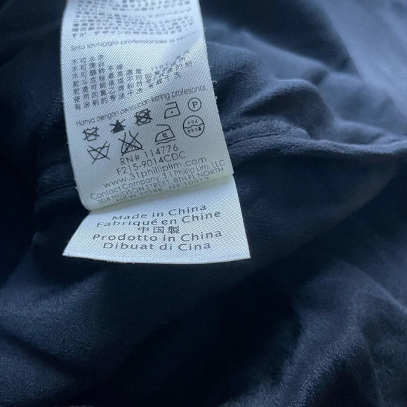 3.1 Phillip Lim Dress Blouson 100% Silk Ruffle Knee Length Black Size 4 - Picture 10 of 10